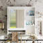 Armoire de salle de bain à miroir murale, blanche, 1 porte, tablettes réglables pour armoire de salle de bain organisée avec grand miroir, tablettes peintes-109061543