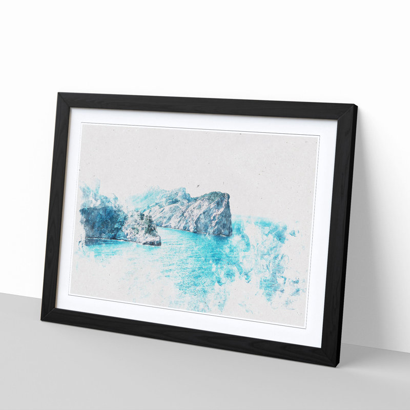 Rock Formations in Spain - Picture Frame Painting Print, Black Framed, 24cm H x 33cm W x 2cm D
