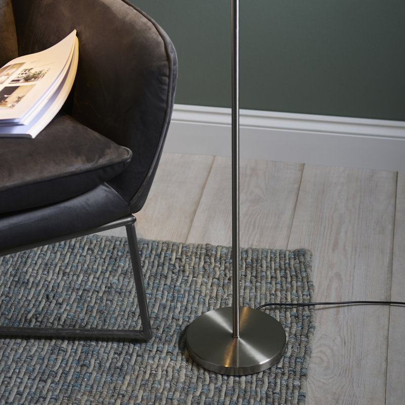Rossleigh 125cm LED Task Floor Lamp, Satin Nickel