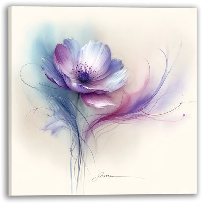 Dreamy Lavender Anemone Wrapped Canvas Printing Art