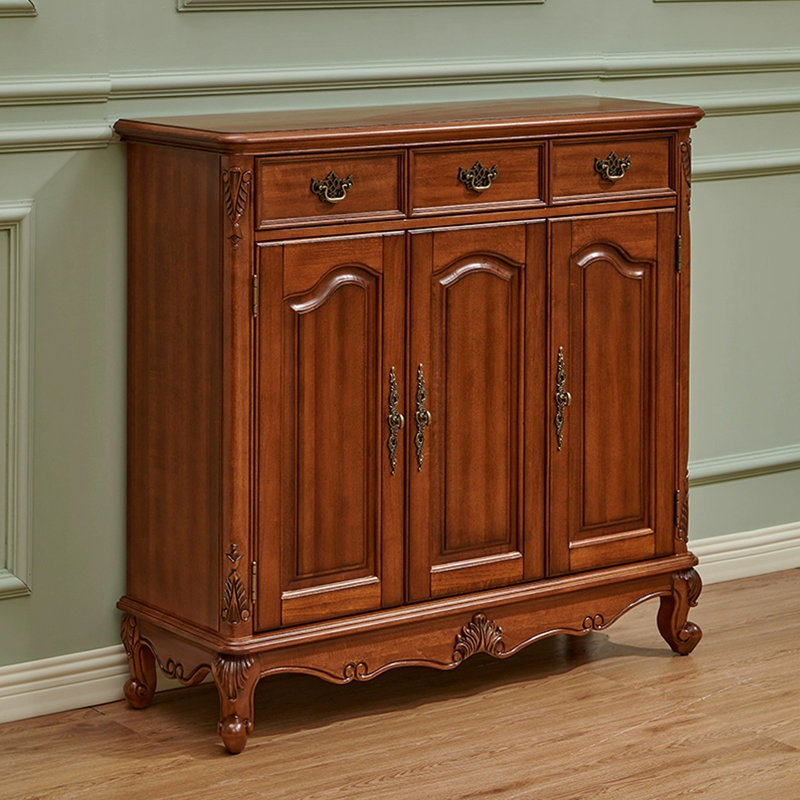 Walnut Solid Wood Shoe Storage Bench, 43.31" H x 32.05" W x 15.75" D