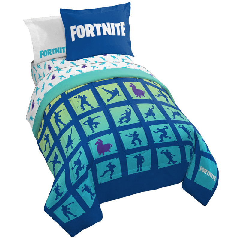 Fortnite Boogie Bomb Bed Set, Twin Comforter + 4 Additional Pieces