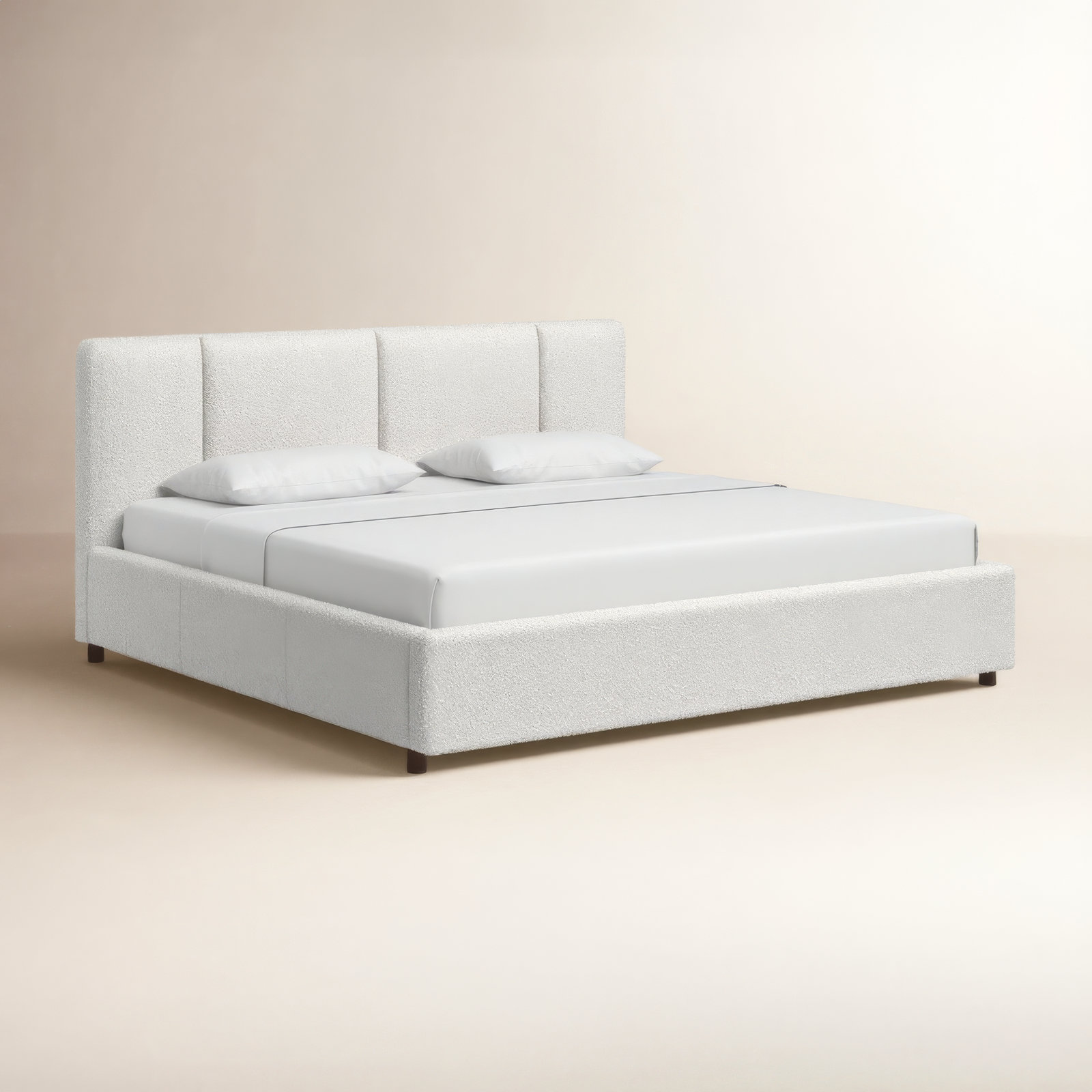 Ruthie Upholstered Bed, Cream Beige, King