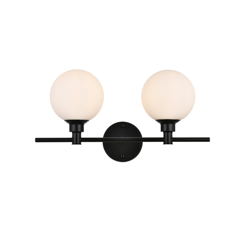 Éclairage pour meuble-lavabo à intensité variable Carmie, Noir, Deux lumières