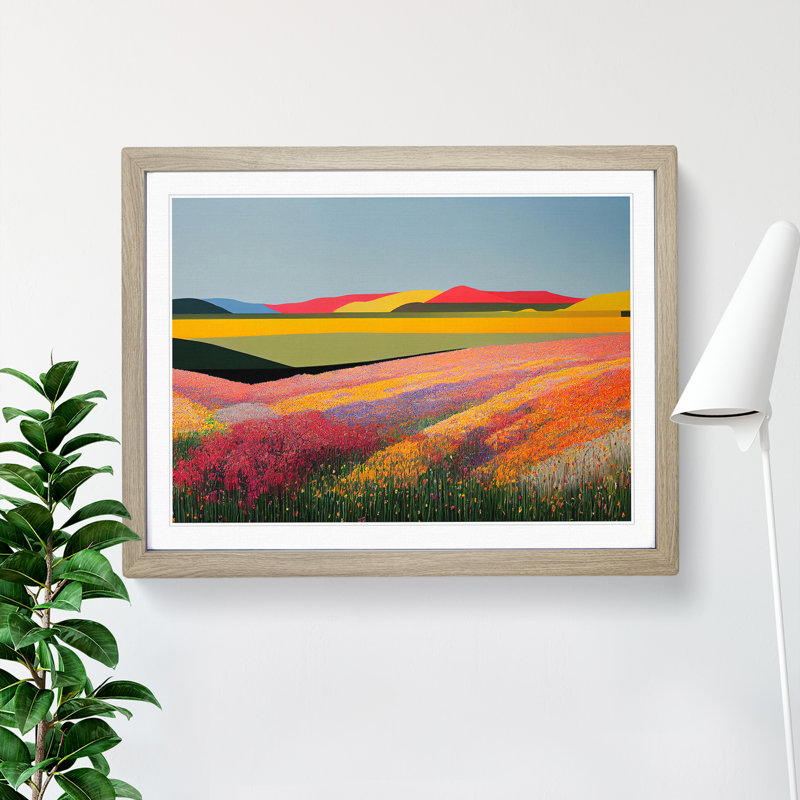 Ultimate Spring Meadow Landscape - Framed Print, 34cm H x 46cm W x 2cm D, Oak Framed