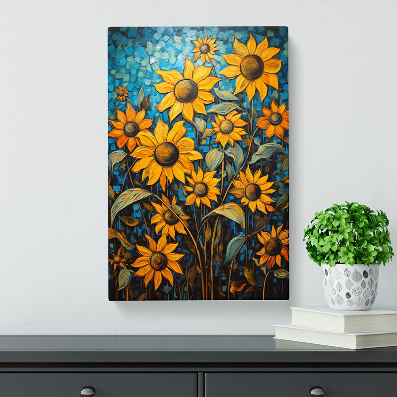 Sunflower Expressionism No.2 - No Frame Print, 76cm H x 50cm W x 3cm D