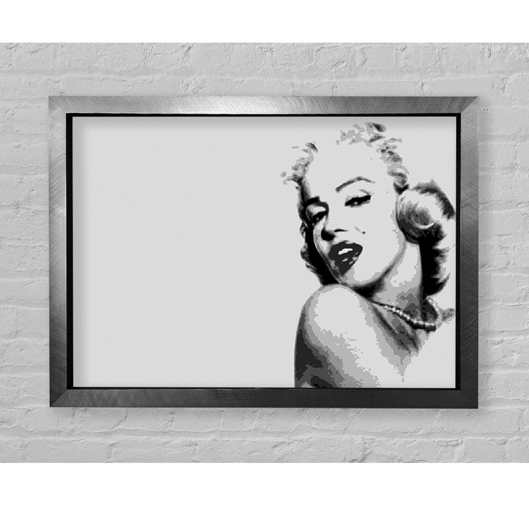 Marilyn Monroe Retro Grau - Einzelner Bilderrahmen Druck