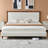 Wooden platform bed with upholstered base-2029263065-2029263066