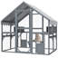 Maison d'extérieur pour chat en bois 28 pi - Enceinte de luxe avec portes, parc, cachettes. Maisons grises, ponts. Couleur-1034369086