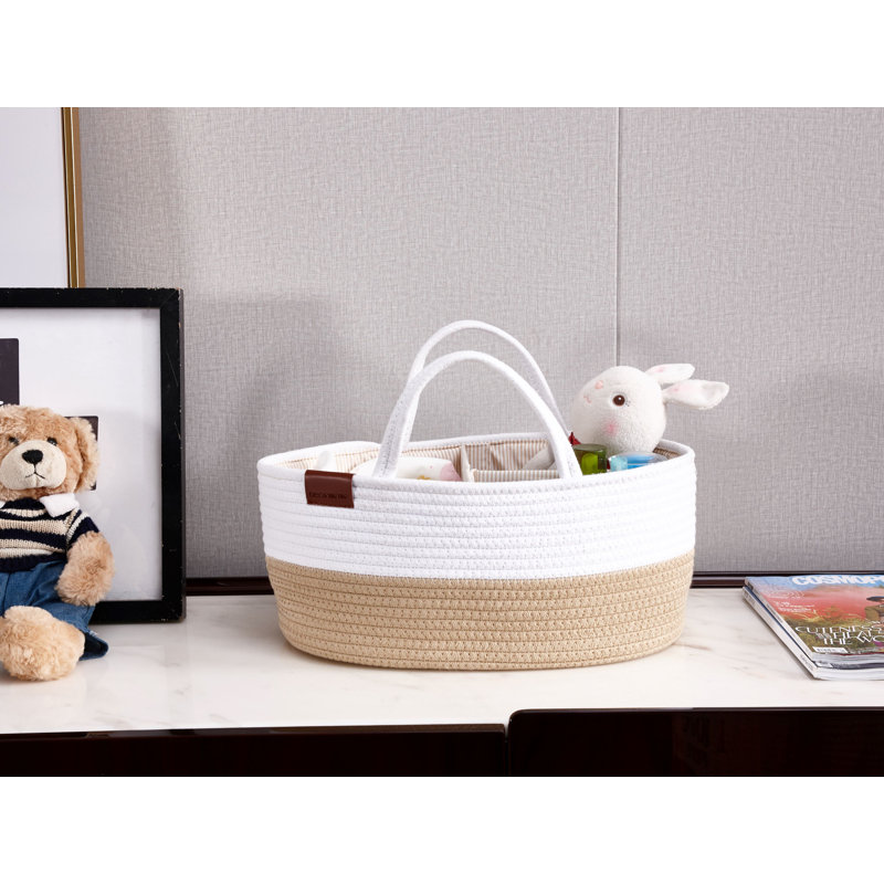 Panier en tissu Caddy Organiser, Ivoire / blanc