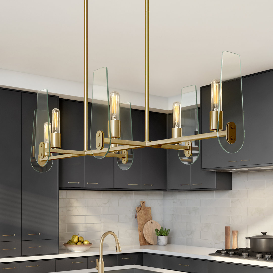 Juwariya 6 - Light Brushed Gold Kitchen Island Pendant Mercer41
