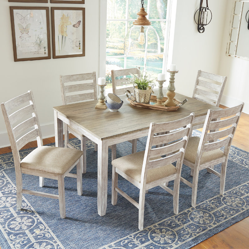 Mereworth 6 - Person Four Leg Dining Set, Light Brown, 38.75”H x 21.75”L x 17.75”W