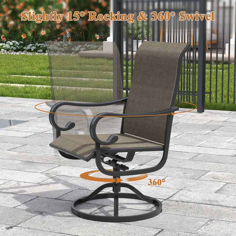 Chaises de patio pivotantes et berçantes, Brun