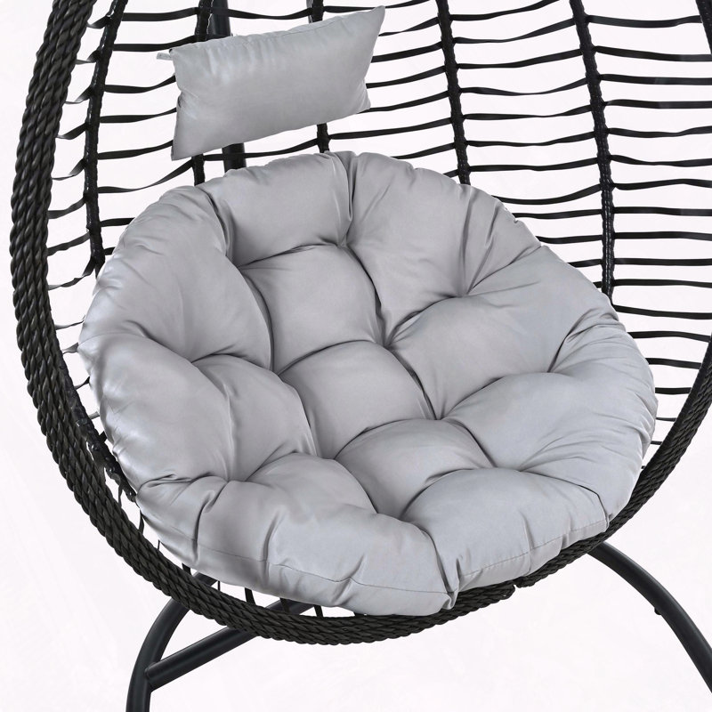 Coussin moelleux pliable Egg, Gris, Noir