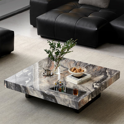 Table basse simple carrée en marbre