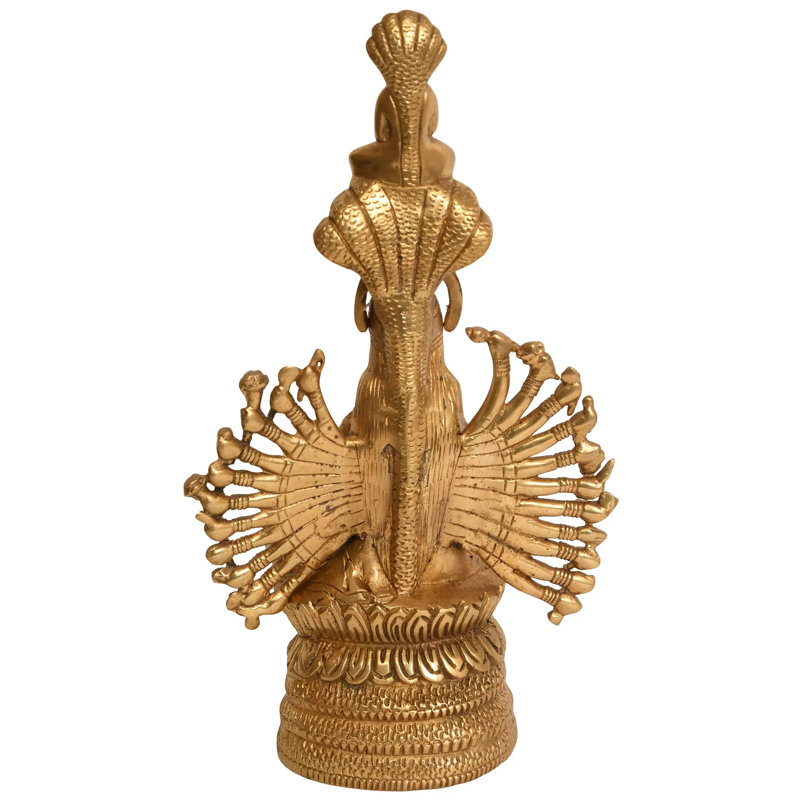 Statue Devi Padmavati en laiton 10 pouces faite à la main | Sculpture déesse Jain pour la décoration spirituelle de la maison