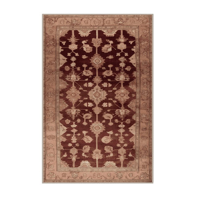 Machine Washable Overdyed Brown Area Rug