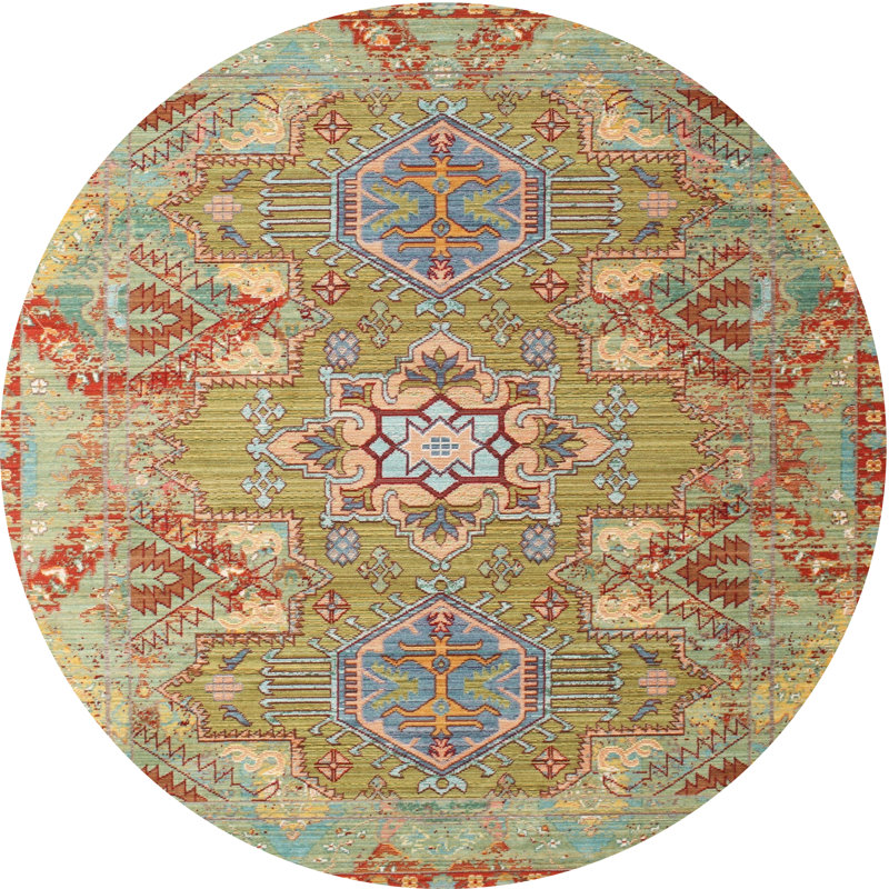 Lubabah Oriental Indoor Rug, Round 3'