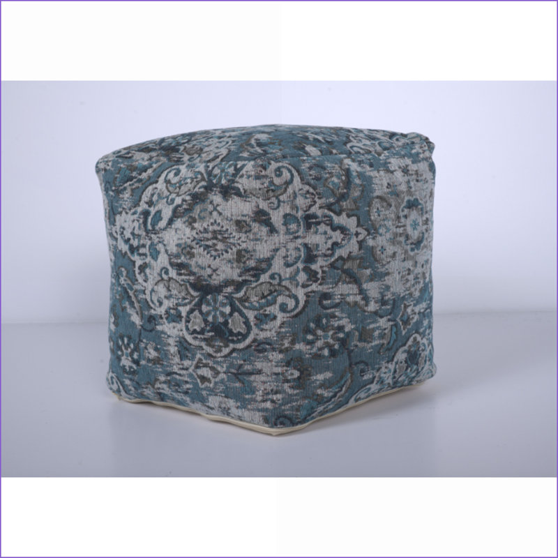 Repose-pieds | Pouf carré bleu royal pour salon / coussin de plancher | 16 x 16 x 16 | Bleu | Tissu