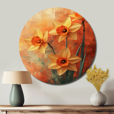 Joscelyn - Traditional Orange Metal Art Print