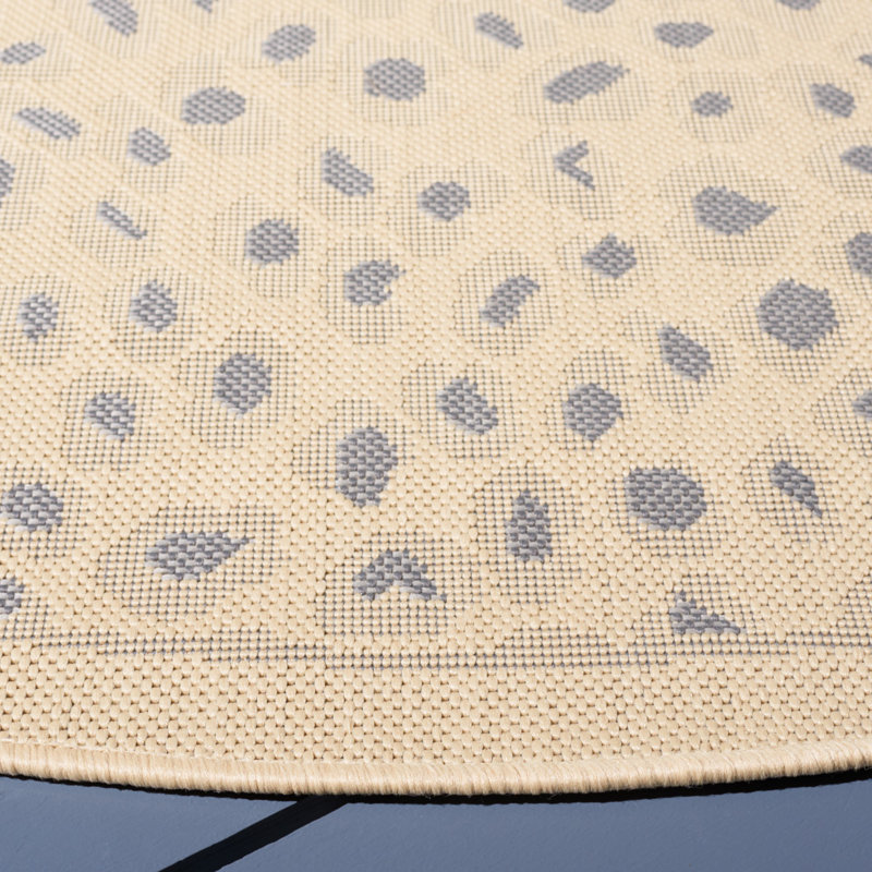 Tapis intérieur / extérieur tissé à la machine Hughie , Rectangle 2 pi 7 po x 5 pi