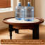 Table basse ronde en bois massif de 33,46 po avec tiroirs de rangement cachés, centre de table rétro de style français