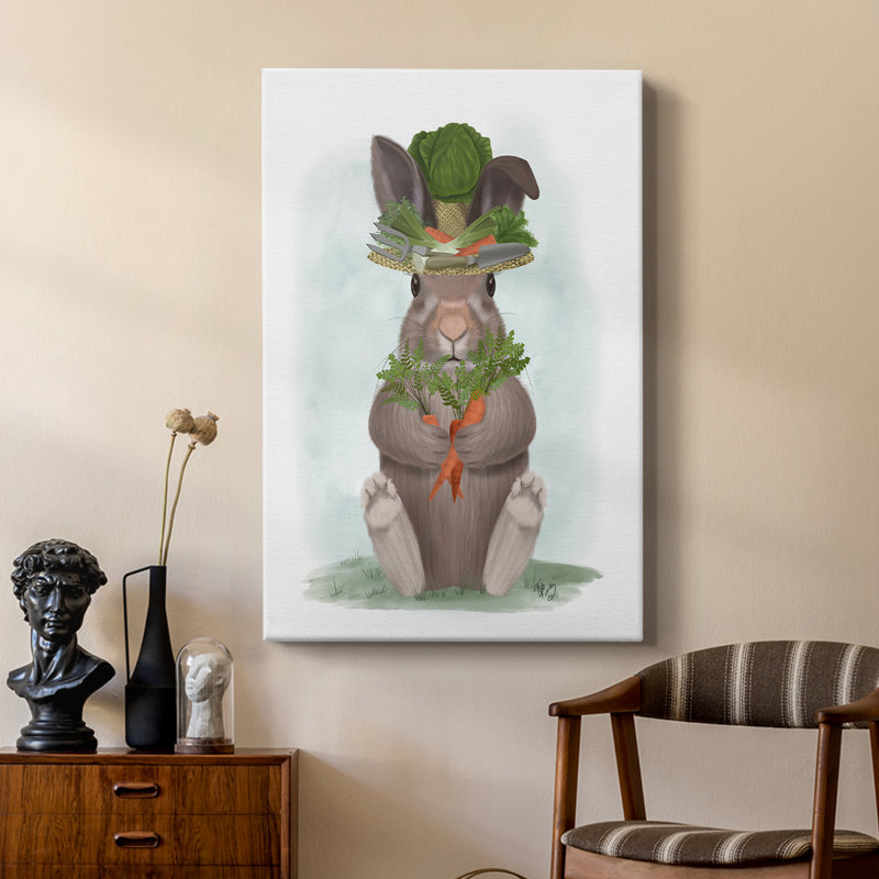 Rabbit Carrot Hat -Custom Wrapped Gallery Cavas, 36" H x 24" W