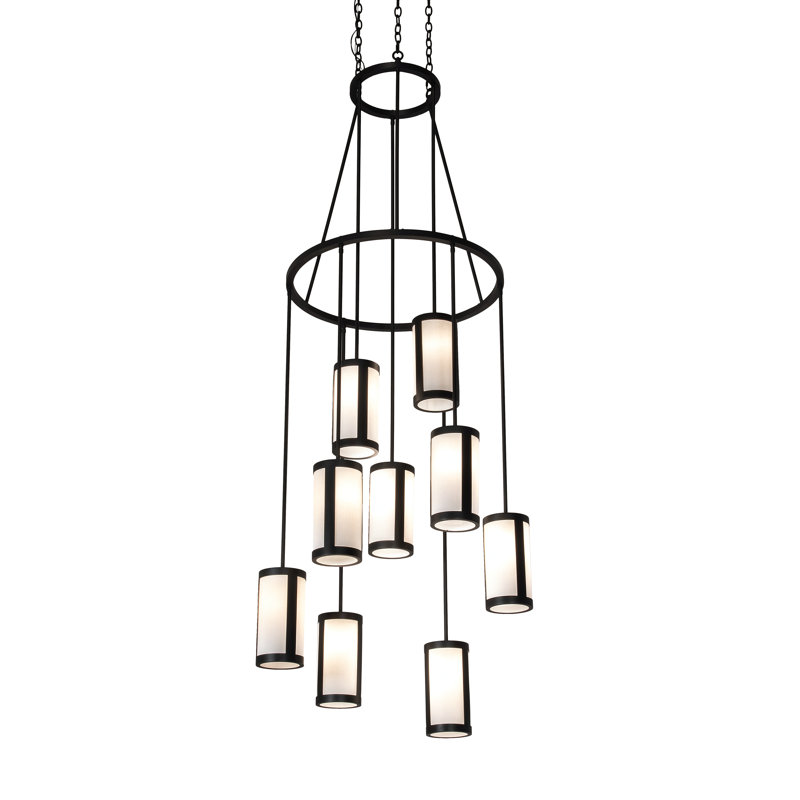 9 - Light Dimmable Cylinder Chandelier