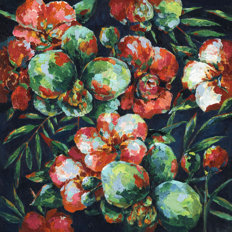 " Colorful Flowers " Oil Painting, 20" H x 20" W x 1.5" D
