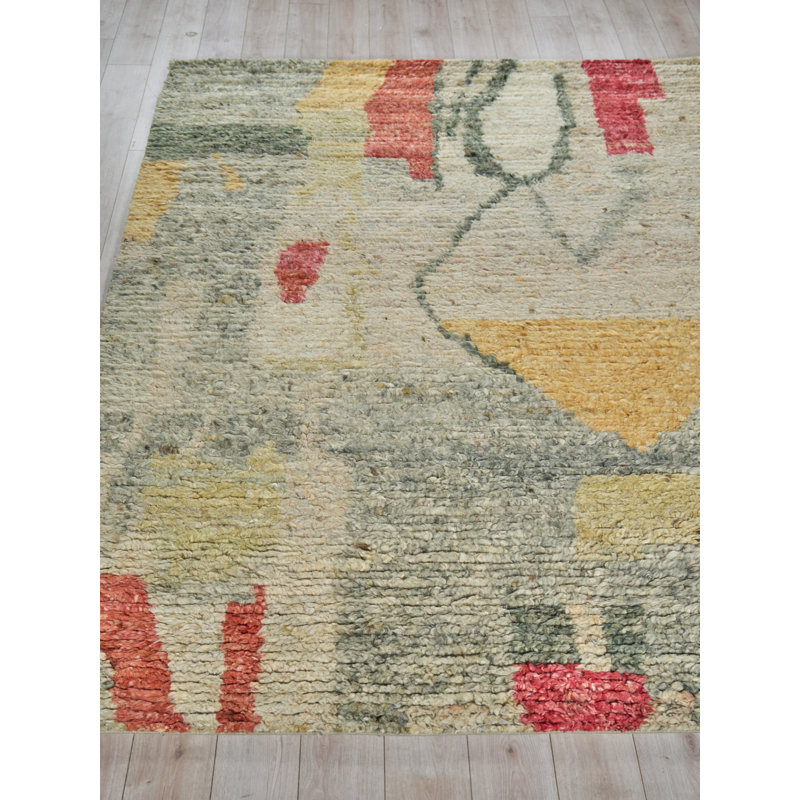 Marrakesh hand-knotted Wool Red/Yellow/Multi Area Rug, 9'X12'