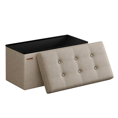 30 Inches Folding Storage Ottoman Bench