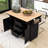 Chinita Versatile Dual Folding Kitchen Island Cart with Storage and Built-in Charging Station-1633778800
