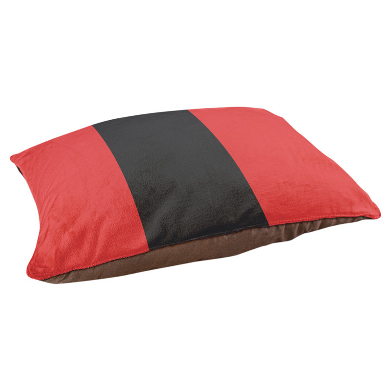 Coussin Washington, Moyen (l 28 po x P 18 po x H 9,5 po), Rouge torche / gris anthracite / rouge torche