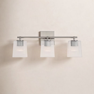 Kayda 3 Light Ribbed Dimmable Vanity Light