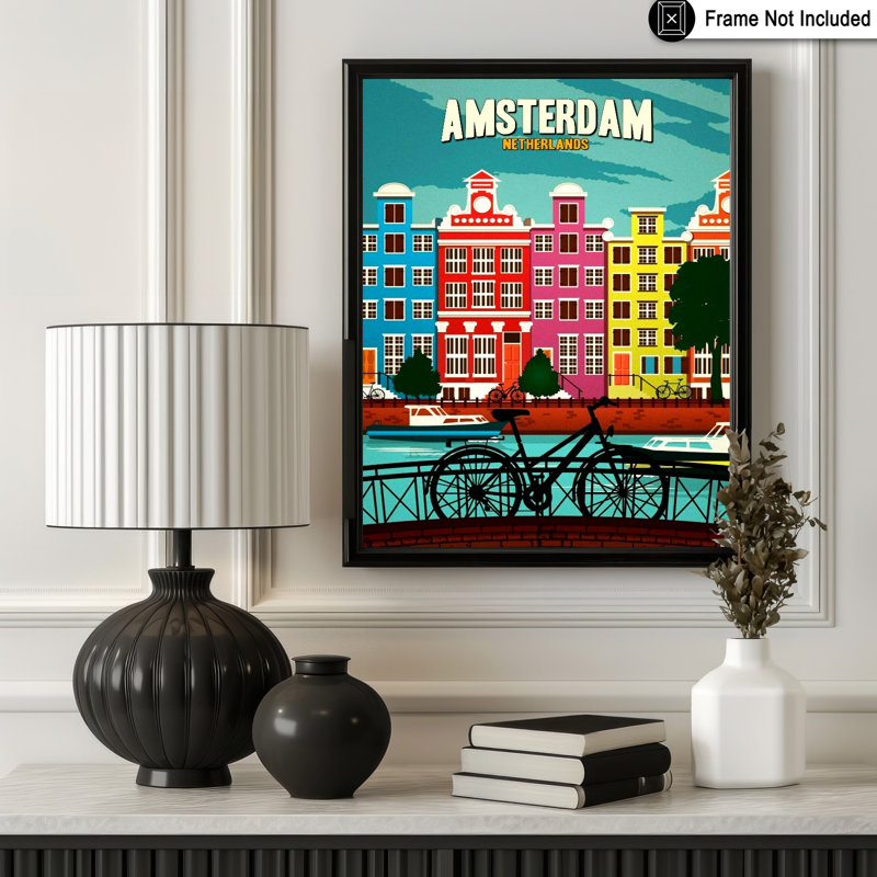 Amsterdam, Pays-Bas, Sans cadre, Affiche, H 11 po x l 14 po