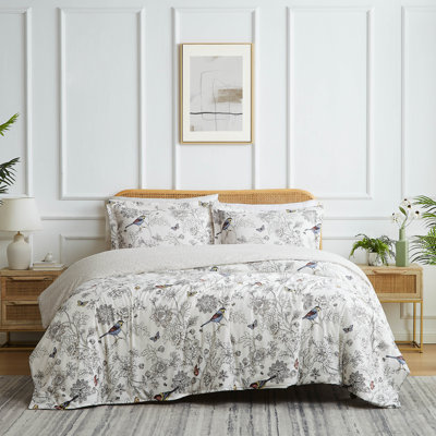Ensemble d'édredon surdimensionné à motif floral en duvet artificiel réversible Southberry Fine Linens Bayberry