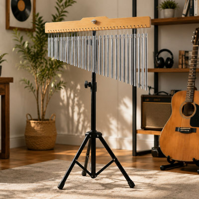 Ensemble de carillon musical 36 tons, trépied réglable avec barres chromées