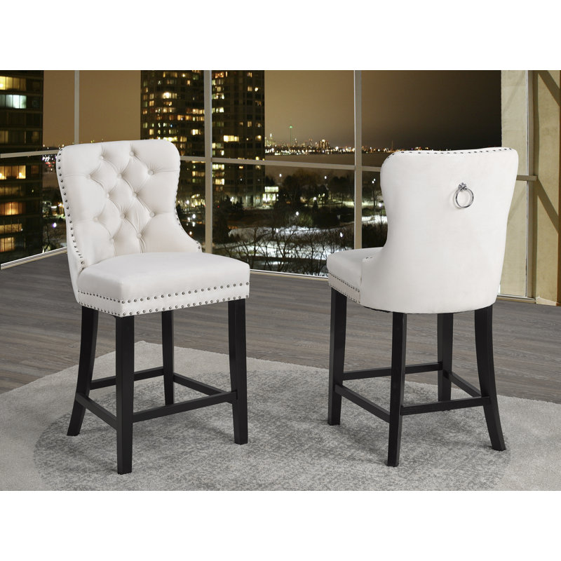 Tabouret de comptoir court 26 po Pudsey, Crème