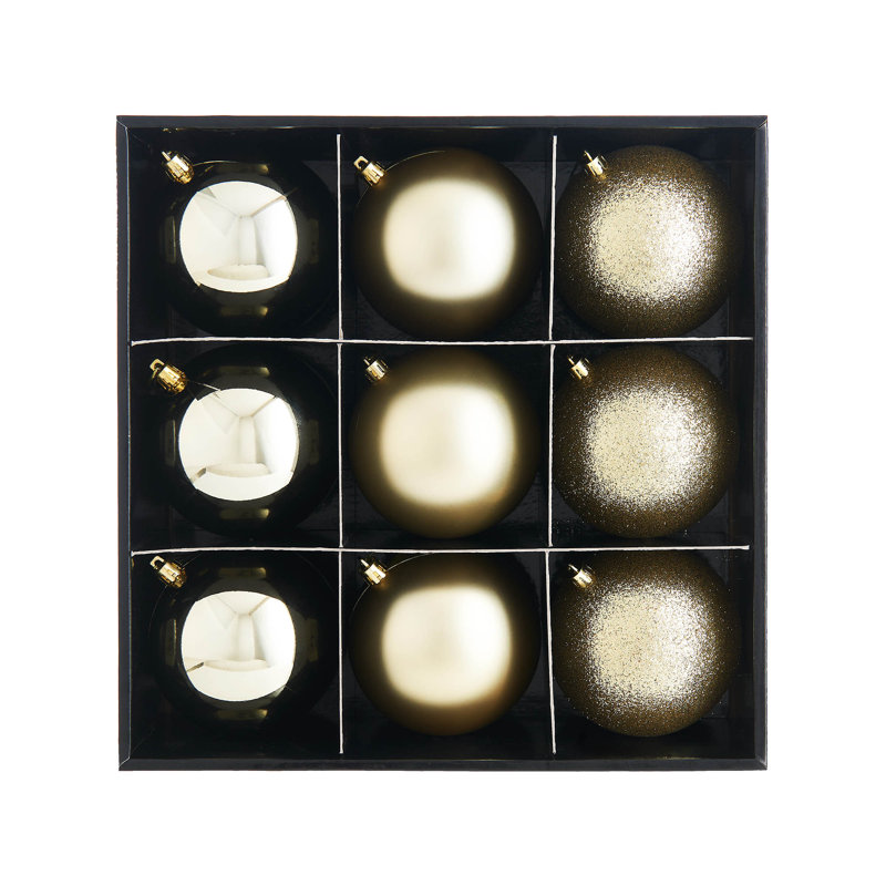 11cm Solid Colour Plastic / Acrylic Bauble, Pale Gold