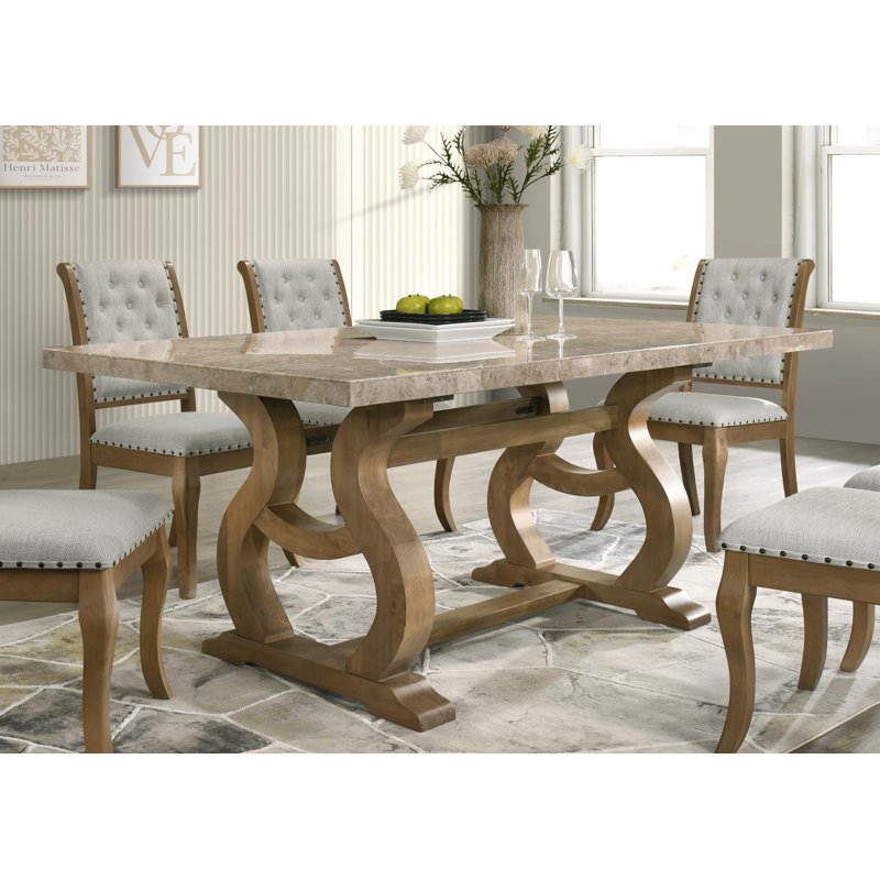 with Solid Wood Base Dining Table