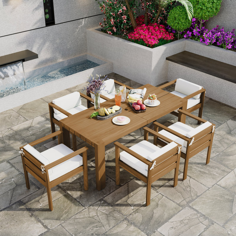 7-Piece Patio Dining Set With 72.8/