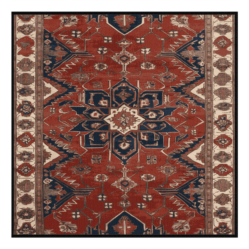 Tapis brun lavable à la machine, Carré 5 pi