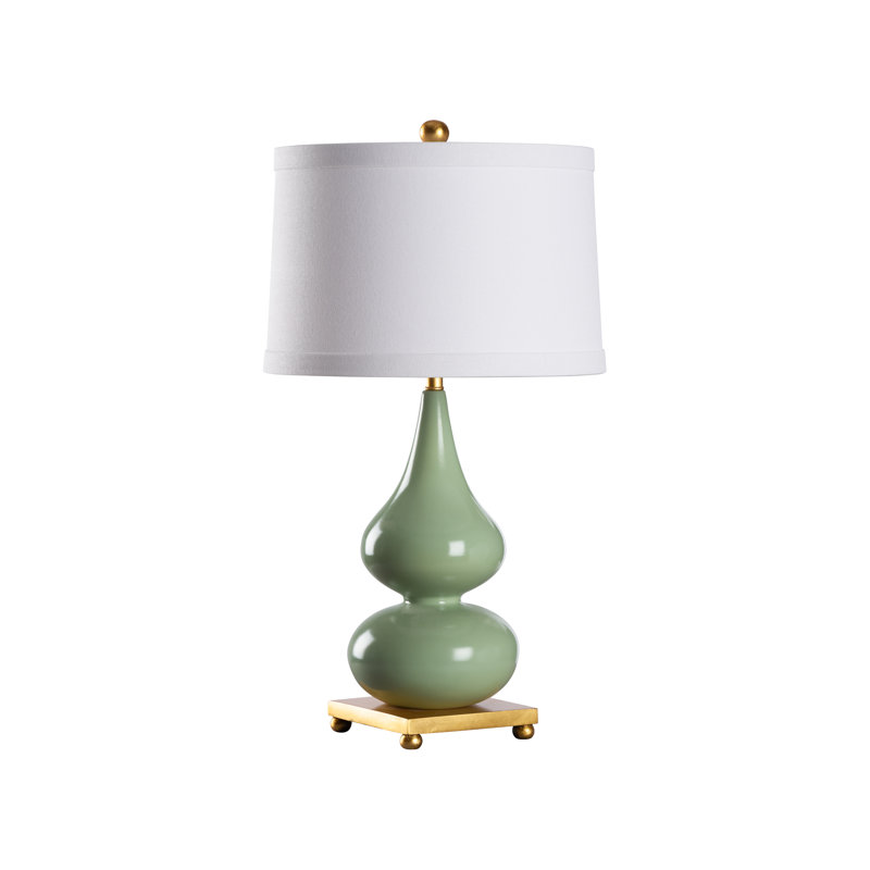 Whitney Lamp - Sky Blue, Green/Antique Gold Leaf