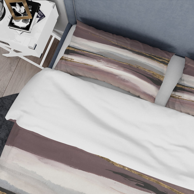 Mauve Glam Storm I - Ensemble de housse de couette Glam & Shabby Elegance - Microfibre de polyester