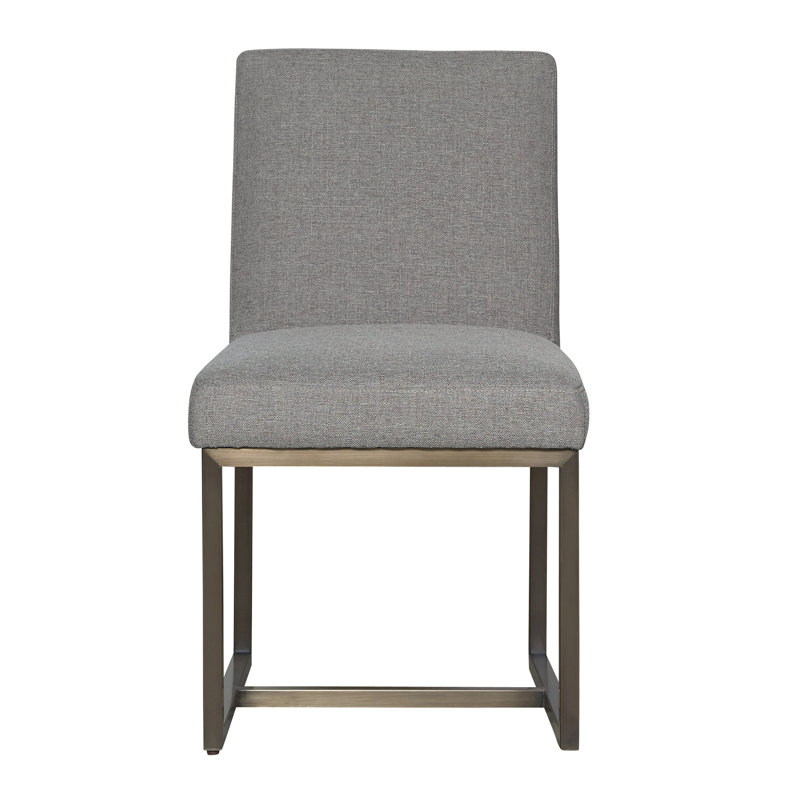 Gray Upholstered Metal Contemporary Side Chair