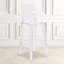 Tabouret de comptoir avec dossier carré en cristal transparent Imca - Chaises de mariage-890768353
