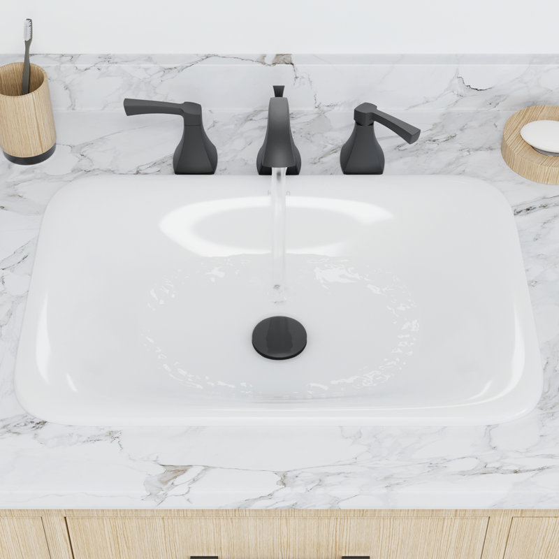 Karran Valera 21 In. Top Mount Vitreous China Rectangular Bathroom Sink