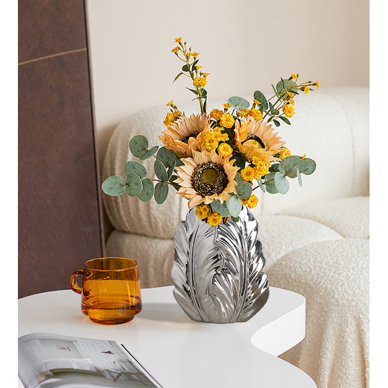 Flower Vase, Elegant Home Decor Vases, Silver