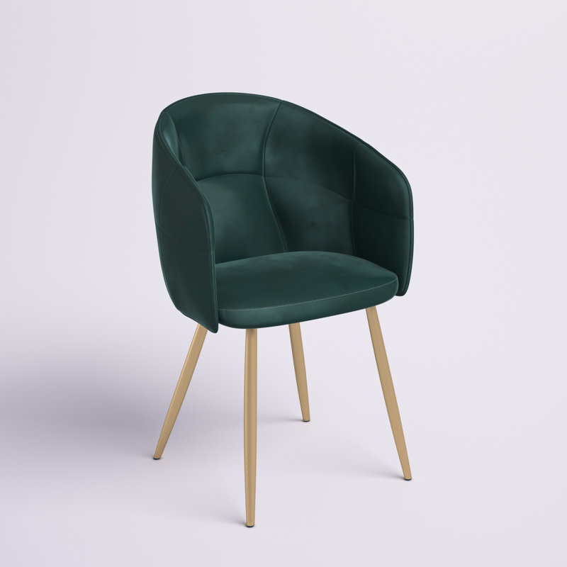 19.25'' H Tufted Polyester Velvet Upholstered Armchair, Green