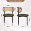 Ambri Rattan Back Fabric Upholstered Side Chair-793124534-777129695
